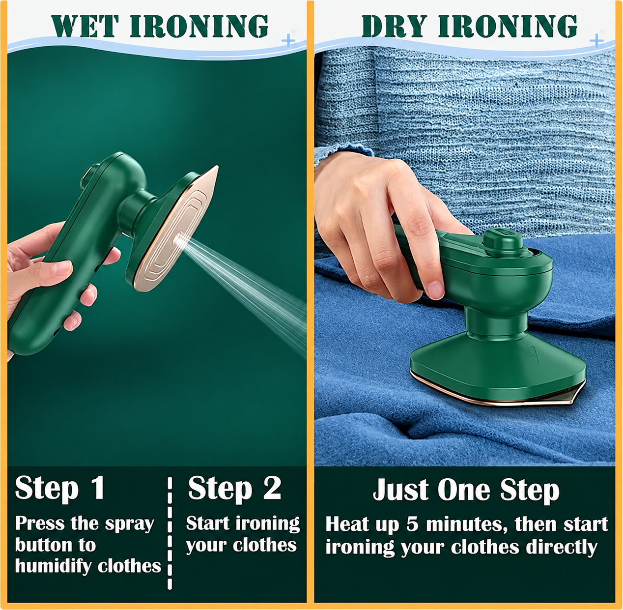 Portable Mini Handheld Garment Steamer & Iron
